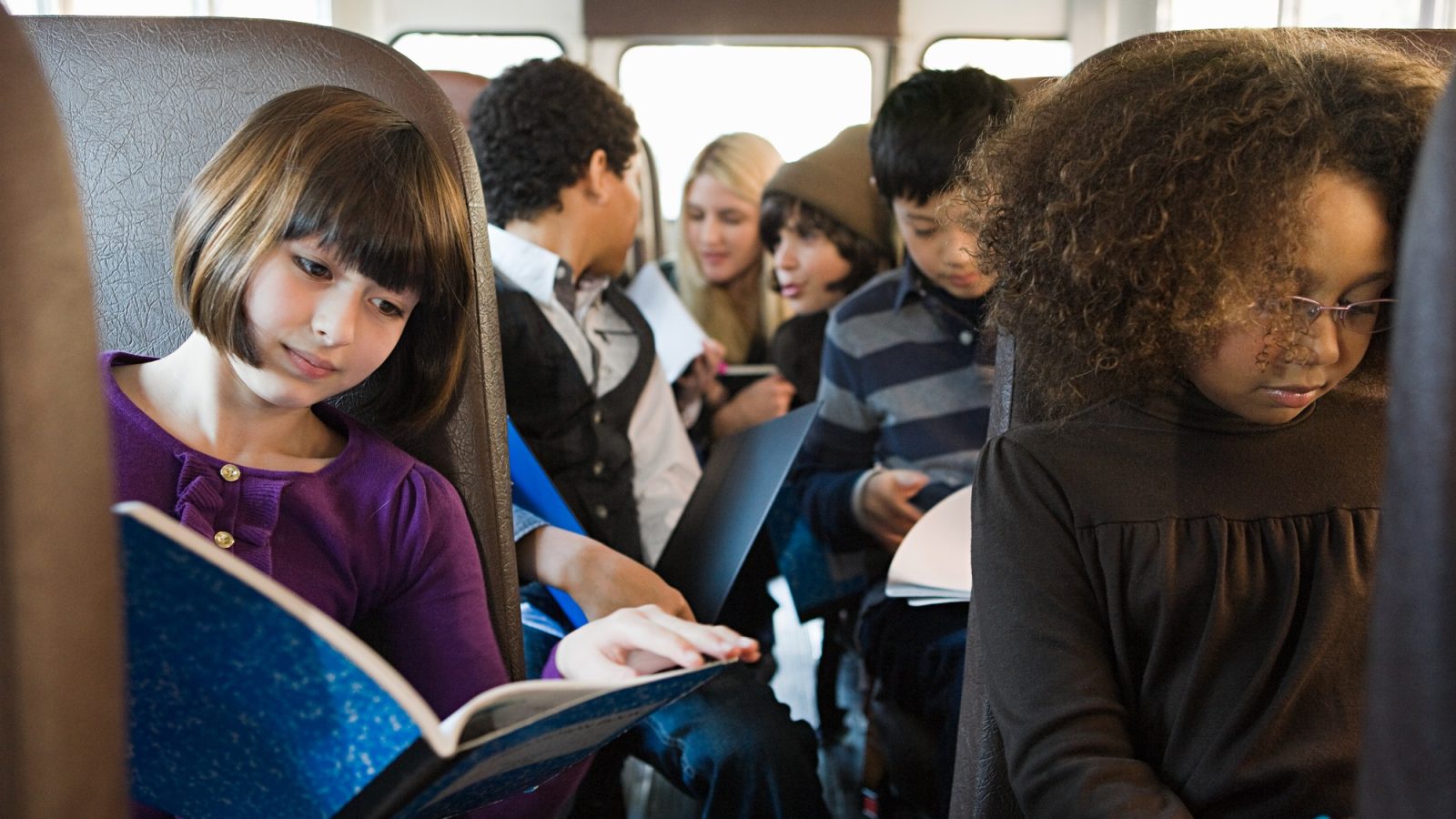 Children on school bus